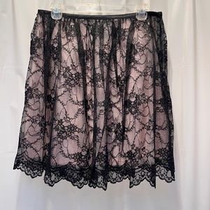body by Victoria Victoria's Secret black pink lace skirt nwot